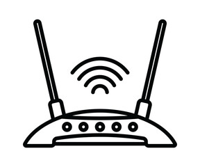 Wi-Fi router. A contour icon. A design element.