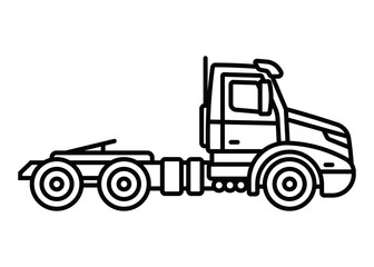 A large truck. A contour icon. A design element.