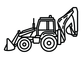 Naklejka premium Contour icon of a tractor on wheels, for agricultural and industrial purposes. A design element.