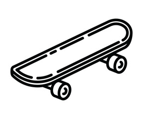 A contour icon. Vintage skateboard. A design element.