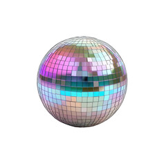 Glittering Disco Ball Isolated on White Background