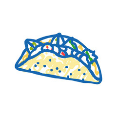 fish taco sea cuisine icon doodle illustration