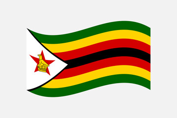 Flag of Zimbabwe. Zimbabwe wave flag digital vector illustration. Fluttering flag.