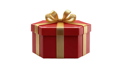 Red gift box with gold ribbon a perfect present,