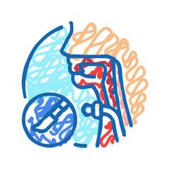 tracheostomy surgery icon doodle illustration