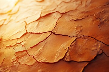 Fototapeta premium Sun-baked earth's cracked surface texture close-up.