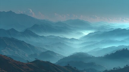 Minimal blue fog pastel wallpaper, gentle and smooth