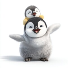 Obraz premium Happy Penguin Waving