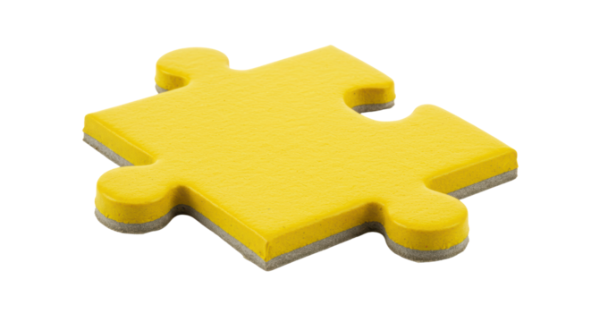 Isolated Yellow Puzzle Piece for Business Solutions