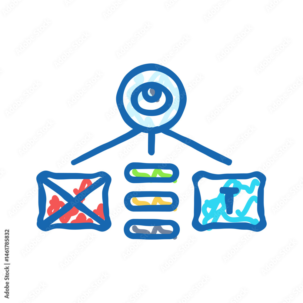 Poster visual hierarchy ux ui design icon doodle illustration