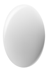 Simple yet elegant, a white oval shape evokes the smooth contours of an egg or a pebble, set against a plain background, creating a minimalist and versatile visual element
