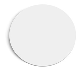 White blank circle casting a soft shadow on a pristine white background, creating a visually appealing and minimalistic design with ample copy space for various applications