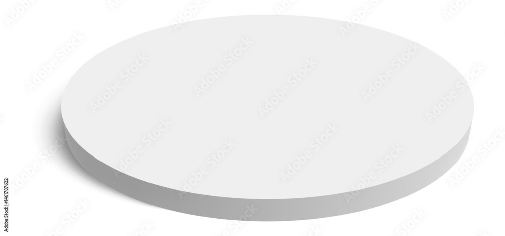 Poster white three dimensional circle is casting a shadow on a white background, creating a simple yet effe
