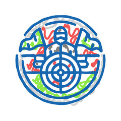 badge paintball game team icon doodle illustration