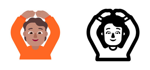 Person Gesturing OK Emoji (Medium Skin Tone, Orange Shirt)
