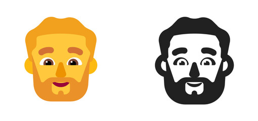 Bearded Man Emoji (Orange/Blonde Hair, Light Skin Tone)

