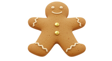 Isolated Gingerbread Man Cookie