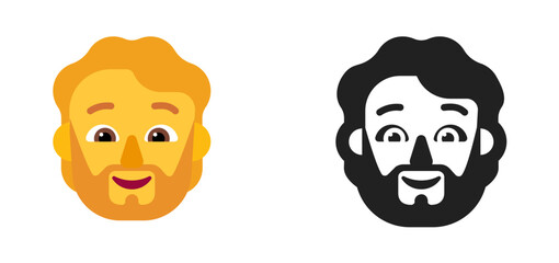Bearded Man Emoji (Orange/Blonde Hair, Light Skin Tone)
