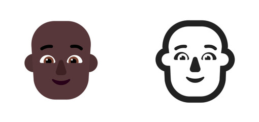 Bald Person's Face Emoji (Very Dark Skin Tone)
