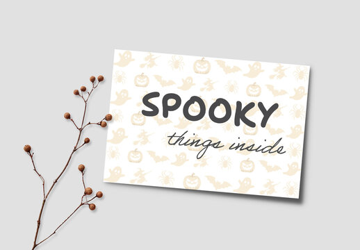 Spooky Halloween Thank You Card Layout