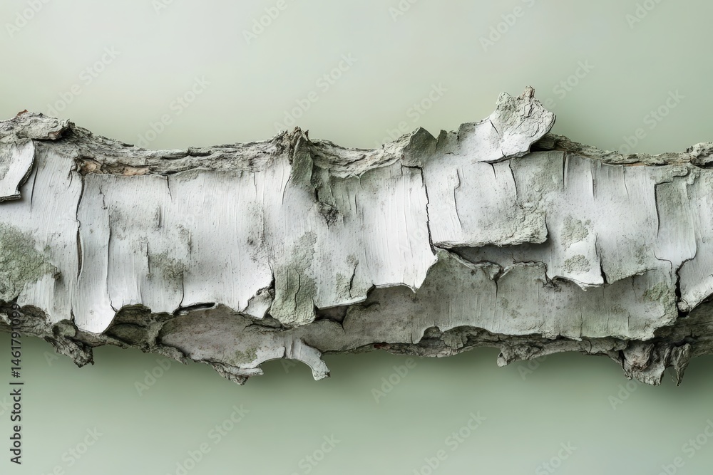 Poster close-up view of a textured birch tree branch.