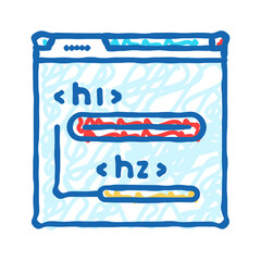 keyword density seo icon doodle illustration