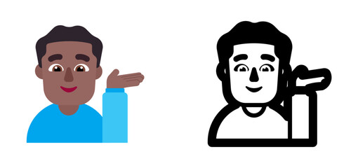 Person Tipping Hand Emoji (Dark Skin Tone)
