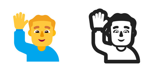 Waving Man Emoji (Light Skin Tone, Orange/Blonde Hair)
