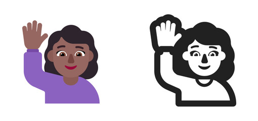 Person Raising Hand Emoji (Medium-Dark Skin Tone)
