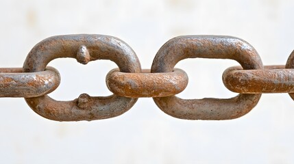 Fototapeta premium Rusty Metal Chain Links Close Up Detail Texture