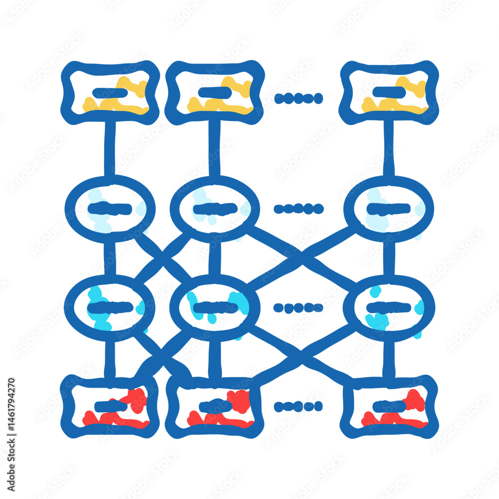 Poster bert bidirectional encoder representations transformers icon doodle illustration