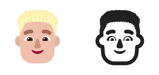 Person's Face Emoji (Short Blonde Hair, Light Skin Tone)
