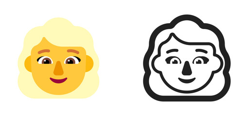 Woman's Face Emoji (Blonde Hair, Light Skin Tone)
