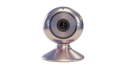 Isolated Silver Webcam for Video Conferencing and Streaming