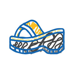 platform sneaker vintage fashion icon doodle illustration