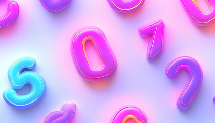 Fototapeta premium Abstract neon number pattern background