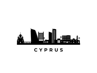 Naklejka premium Vector Cyprus skyline. Travel Cyprus famous landmarks. Business and tourism concept for presentation, banner, web site.