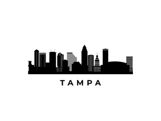 Vector Tampa skyline. Travel Tampa famous landmarks. Business and tourism concept for presentation, banner, web site.