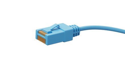 Isolated Blue RJ45 Ethernet Cable Connector for Network Connection