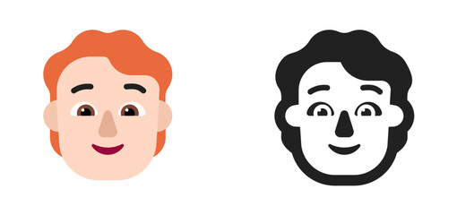 Person's Face Emoji (Orange/Red Hair, Light Skin Tone)
