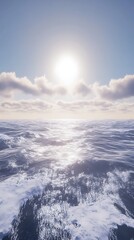 Fototapeta premium Ocean waves under sunny sky
