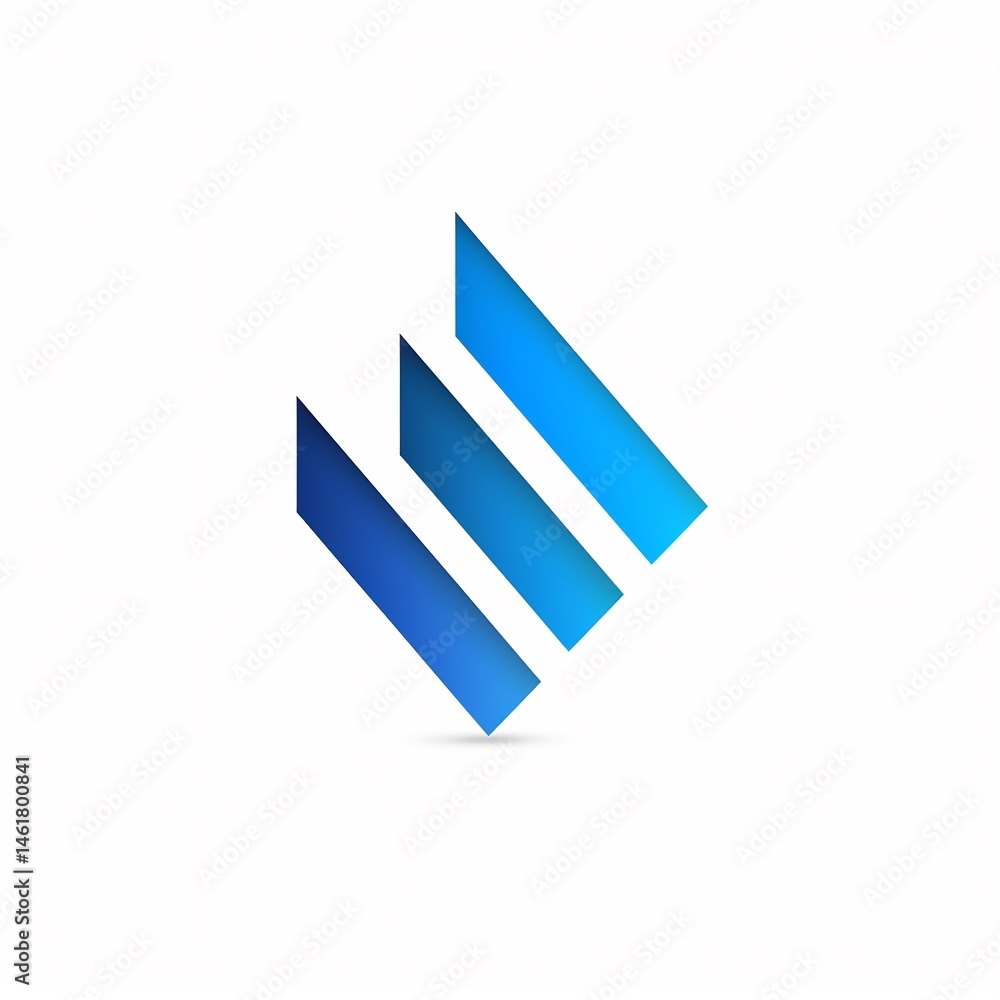 Aufkleber abstract geometrical logo design with inclined parallel shapes and gradient effect