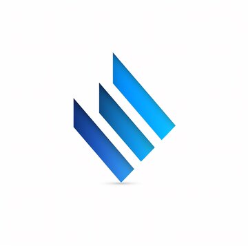Abstract geometrical logo design with inclined parallel shapes and gradient effect