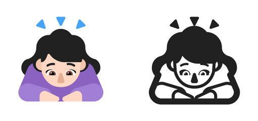 Woman Bowing Deeply Emoji (Light Skin Tone)
