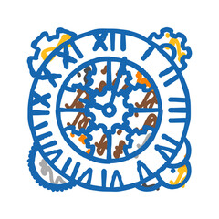 clock steampunk vintage icon doodle illustration