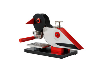 Stylish bird shaped espresso machine coffee on transparent background