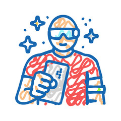 gadget geek tech enthusiast icon doodle illustration