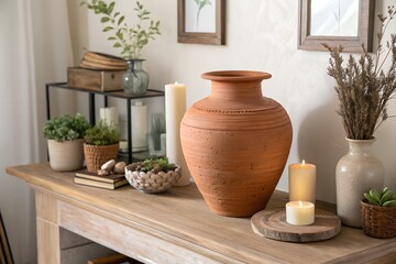 terracotta vase on the table