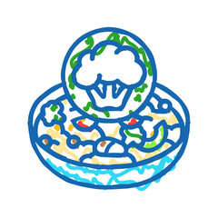 cooking vegan food icon doodle illustration