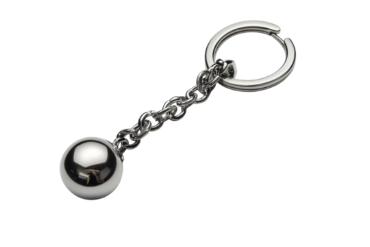 Silver ball chain keychain